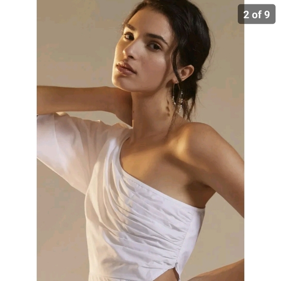 Anthropologie One-Shoulder Midi Dress Size 8 - Picture 2 of 9